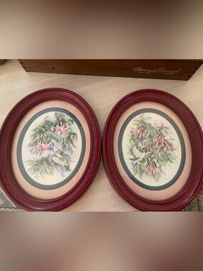Vintage Home Interiors Hummingbird Pictures Set of 2  Grannycore Country Cottage